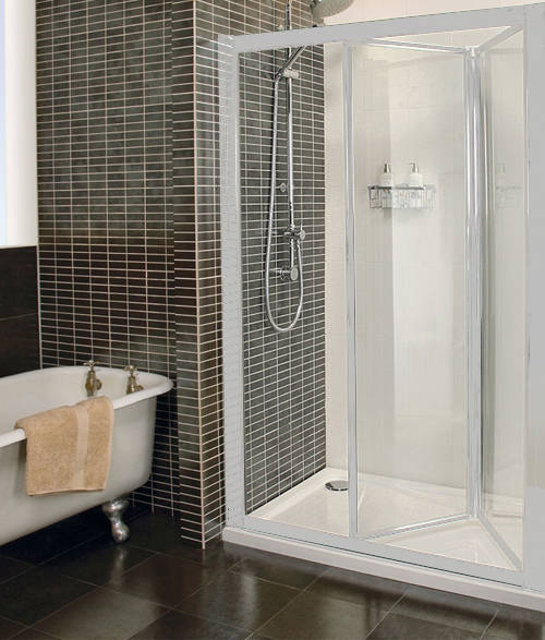 Example image of Roman Collage Bi-Fold Shower Door (700mm, White).
