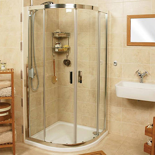Larger image of Roman Embrace Quadrant Shower Enclosure (1000x1000mm, Silver).