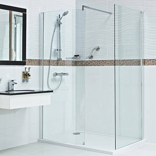 Larger image of Roman Embrace Walk In Shower Enclosure With 8mm Glass (1600x800mm).