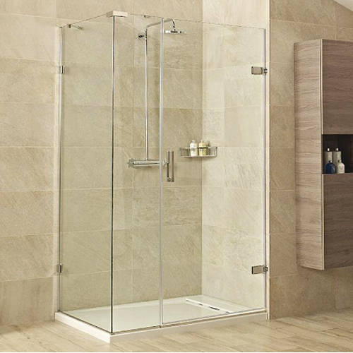 Larger image of Roman Liber8 Shower Enclosure With Hinged Door (1200x800, Nickel).