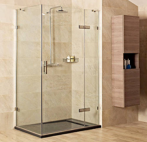Larger image of Roman Liber8 Shower Enclosure With Hinged Door (1200x800mm, Chrome).