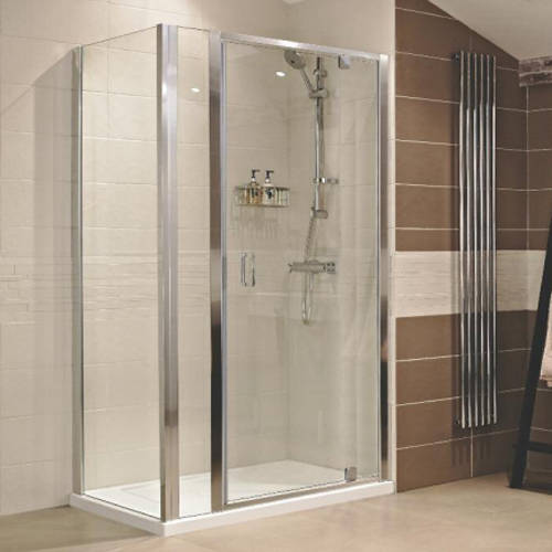 Larger image of Roman Lumin8 Shower Enclosure With Pivot Door & 200 Panel (1100x900mm).