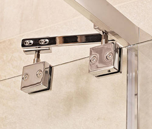 Example image of Roman Lumin8 Inswing Shower Door (1000mm, Silver Frame).