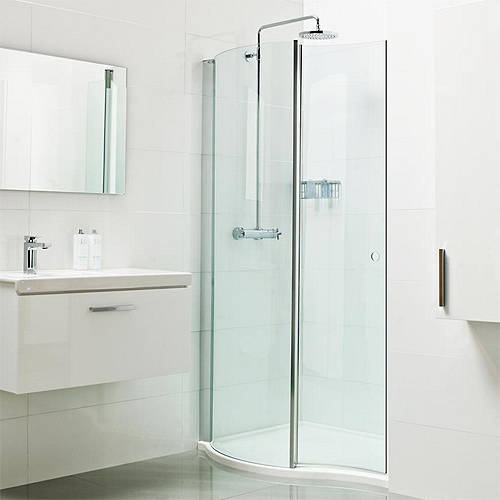 Larger image of Roman Lumin8 Wave Walk In Shower Screen (1200mm).