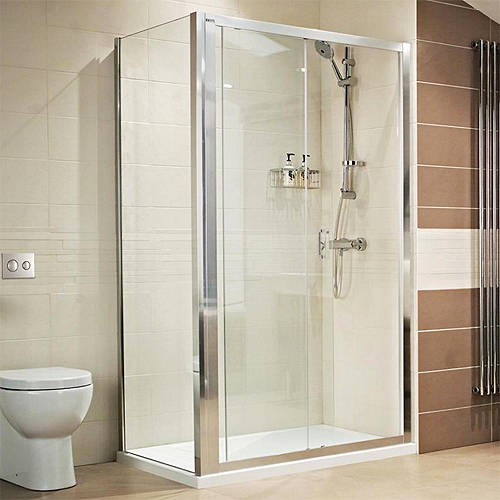 Larger image of Roman Lumin8 Shower Enclosure With Sliding Door & 8mm Glass (1000x900).