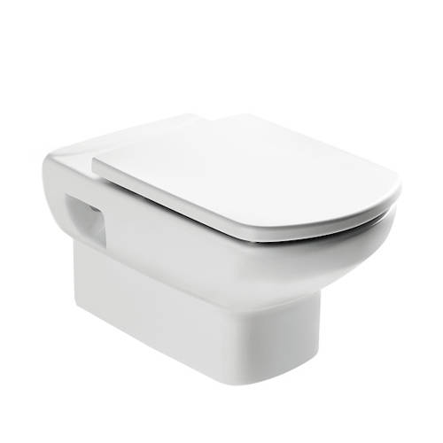 Larger image of Roca Toilets Senso Wall Hung Toilet Pan & Seat.