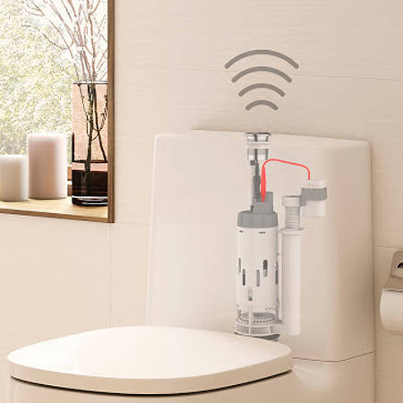 Larger image of Roca Touchless Sensor Dual Flush Toilet Cistern Mechanism (Battery Power).