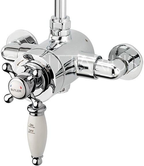 Example image of Sagittarius Butler Exposed Shower Valve With Rigid Riser Kit & Diverter.