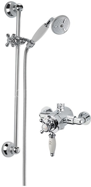 Larger image of Sagittarius Butler Exposed Shower Valve With Slide Rail Kit (Chrome).