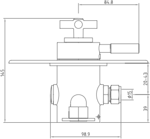 Technical image of Sagittarius Butler Exposed Shower Valve With Slide Rail Kit (Chrome).