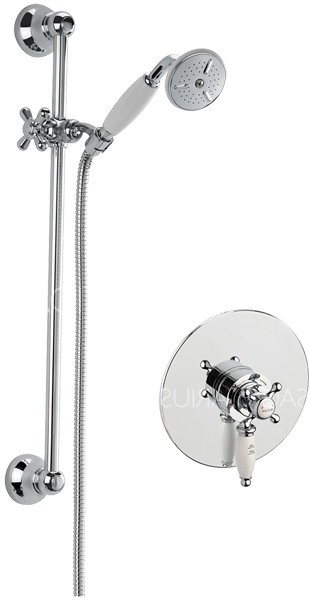 Larger image of Sagittarius Butler Concealed Shower Valve With Slide Rail Kit (Chrome).