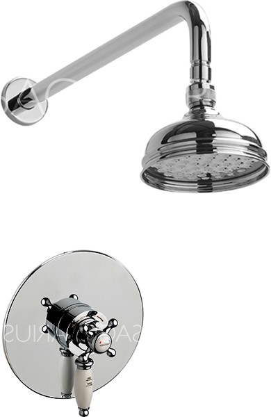 Larger image of Sagittarius Butler Shower Valve With Arm & 130mm Head (Chrome).