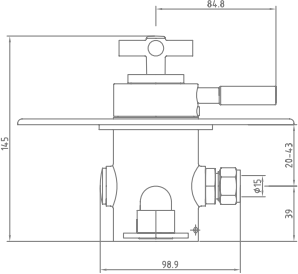 Technical image of Sagittarius Churchmans Exposed Thermostatic Shower Valve (Chrome).