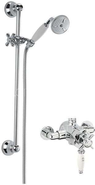 Larger image of Sagittarius Churchmans Exposed Shower Valve With Slide Rail Kit (Chrome).