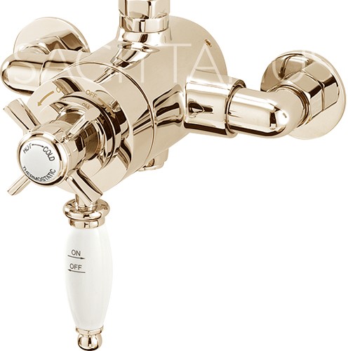 Example image of Sagittarius Churchmans Exposed Shower Valve With Slide Rail Kit (Gold).