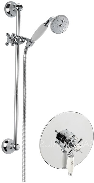 Larger image of Sagittarius Churchmans Concealed Shower Valve With Slide Rail Kit (Chrome).