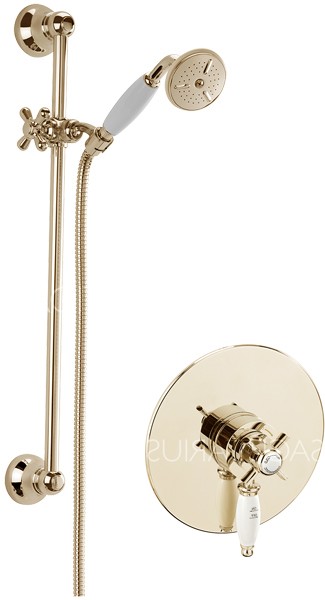 Larger image of Sagittarius Churchmans Concealed Shower Valve With Slide Rail Kit (Gold).