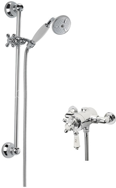 Larger image of Sagittarius Kensington Exposed Shower Valve With Slide Rail Kit (Chrome).