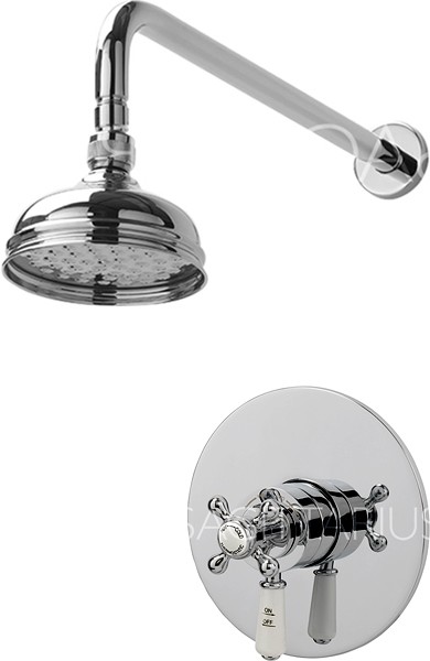 Larger image of Sagittarius Kensington Shower Valve With Arm & 130mm Head (Chrome).