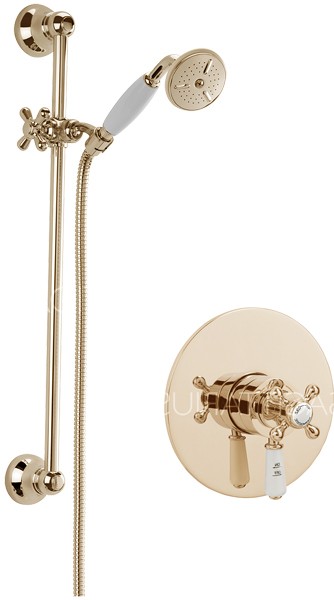 Larger image of Sagittarius Kensington Concealed Shower Valve With Slide Rail Kit (Gold).