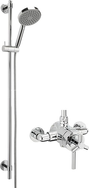 Larger image of Sagittarius Zone Exposed Shower Valve With Slide Rail Kit (Chrome).