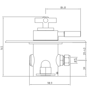 Technical image of Sagittarius Zone Exposed Shower Valve With Slide Rail Kit (Chrome).