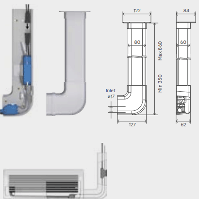 Technical image of Saniflo Sanicondens Clim Pack For Concentrate In Air Conditioners.