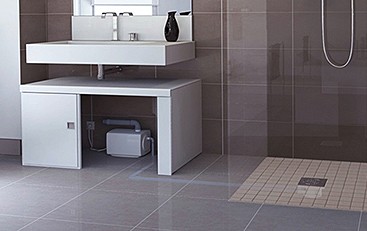 Example image of Saniflo Sanifloor 1 Wetroom Shower Pump With Square Gully.