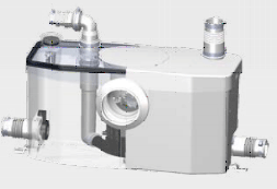 Technical image of Saniflo Saniplus UP Macerator For A Bathroom (WC, Basin, Bath & Shower).