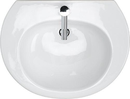 Example image of Shires Corinthian Basin & Pedestal (1 Tap Hole).  Size 655x510mm.