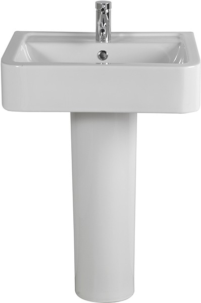 Larger image of Shires Parisi Basin & Pedestal (1 Tap Hole).  Size 580x460mm.