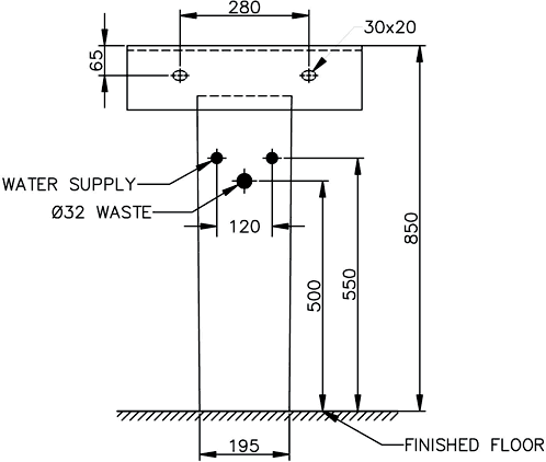 Technical image of Shires Parisi 3 Piece Bathroom Suite, Back To Wall Toilet Pan, 51cm Basin.