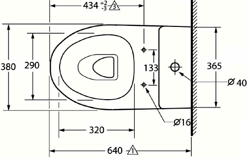 Technical image of Shires Parisi Modern Toilet, Push Flush Cistern & Soft Close Seat.