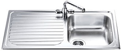 Larger image of Smeg Sinks Cucina 1.0 Bowl Stainless Steel Kitchen Sink, Left Hand Drainer.