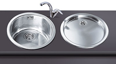 Larger image of Smeg Sinks Round Bowl Inset Kitchen Sink And Drainer.