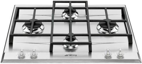 Larger image of Smeg Gas Hobs Linea 4 Burner Gas Hob. 60cm (Stainless Steel).