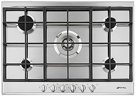 Larger image of Smeg Gas Hobs 5 Burner Gas Hob With Rapid Burner. 72cm (Stainless Steel).