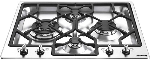 Larger image of Smeg Gas Hobs Classic 4 Burner Gas Hob. 60cm (Stainless Steel).