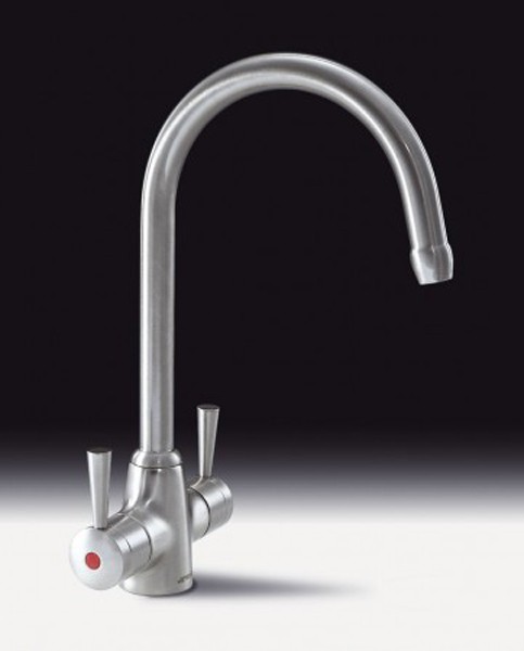 Larger image of Smeg Taps Pisa Kitchen Tap With Twin Lever Controls (Brushed Nickel).