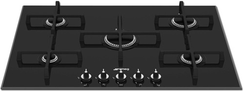 Larger image of Smeg Gas Hobs Linea 5 Burner Gas Hob. 72cm (Black Glass).