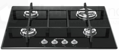 Larger image of Smeg Gas Hobs Linea 4 Burner Gas Hob. 60cm (Black Glass).