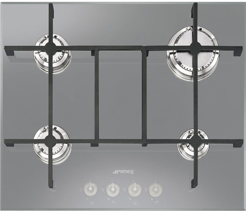 Larger image of Smeg Gas Hobs Linea 4 Burner Gas Hob. 60cm (Silver Glass).