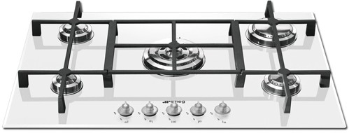 Larger image of Smeg Gas Hobs Linea 5 Burner Gas Hob. 74cm (White Glass).