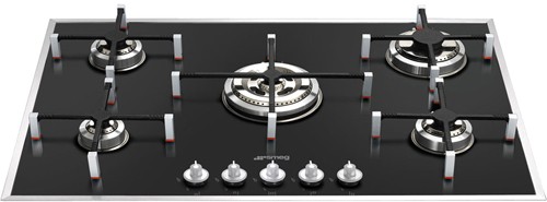 Larger image of Smeg Gas Hobs Linea 5 Burner Low Profile Gas Hob. 74cm (Black Glass).