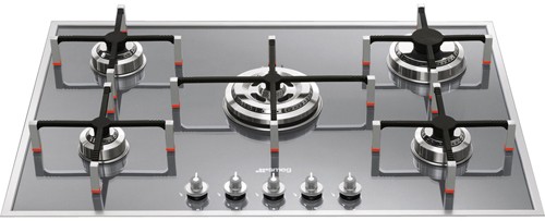 Larger image of Smeg Gas Hobs Linea 5 Burner Low Profile Gas Hob. 74cm (Silver Glass).