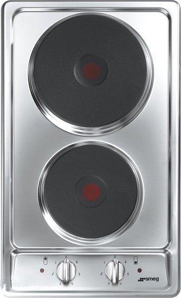 Larger image of Smeg Electric Hobs Cucina 2 Ring Electric Hob (Stainless Steel). 30cm.