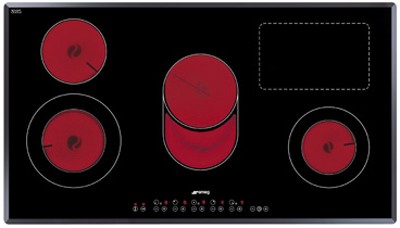 Larger image of Smeg Ceramic Hobs 4 Ring Touch Control Hob With Warming Zone. 900mm.