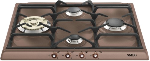 Larger image of Smeg Gas Hobs 4 Burner Gas Hob With Copper Controls. 60cm (Copper).