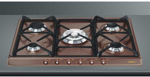 Larger image of Smeg Gas Hobs 5 Burner Gas Hob With Copper Controls. 70cm (Copper).