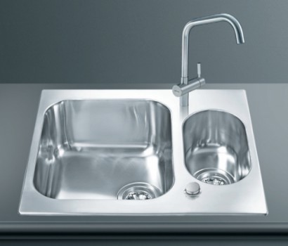 Larger image of Smeg Sinks Alba 1.5 Bowl Inset Sink (Stainless Steel).